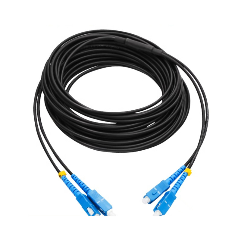 Gepanzerte optische Faser für den Außenbereich, SC-SC/FC/LC Singlemode-2-Kerne, gepanzertes Pigtail-Kabel aus Stahldraht, Sprung-Patchkabel, 20 m bis 50 m