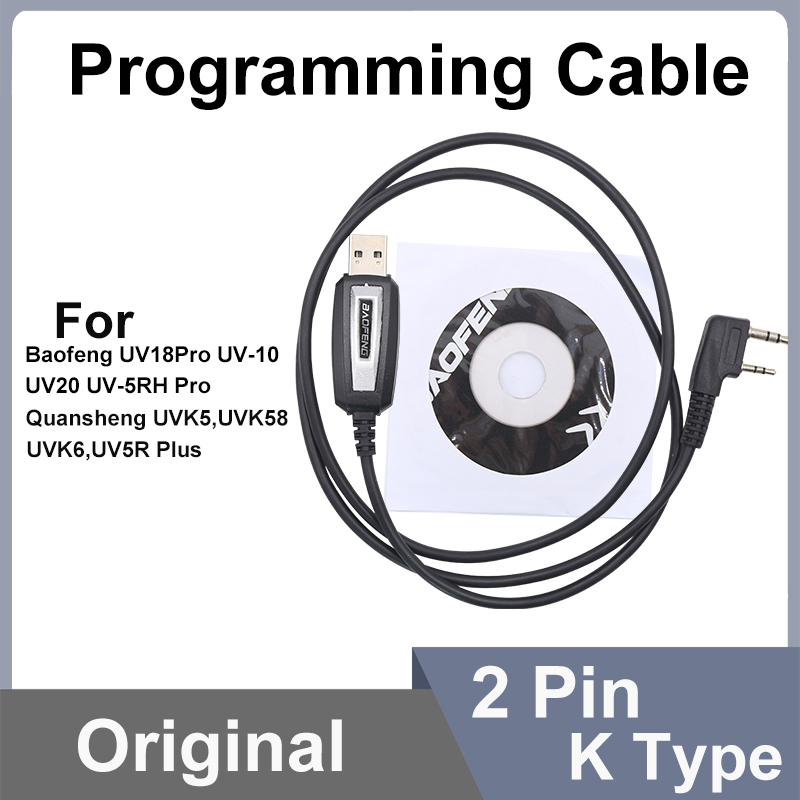 USB Programmeerkabel Quansheng UVK5 UVK6 5RPlus Baofeng 18Pro 13Plus 17Plus V2 Programmeerkabel CD Software Radio Accessoires