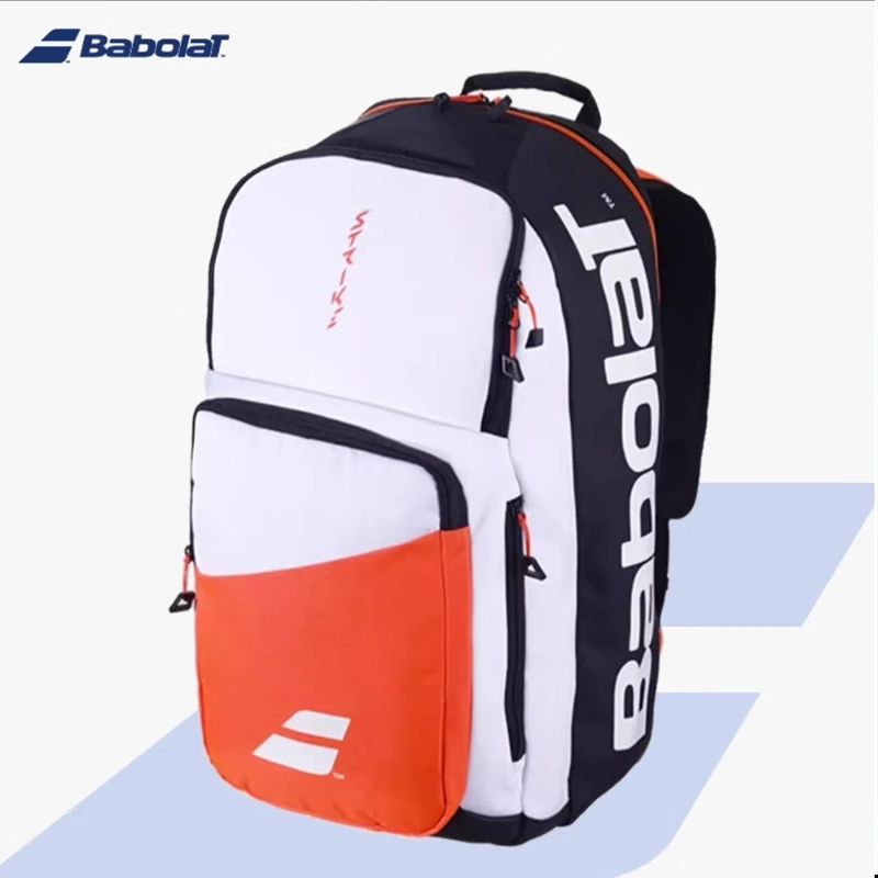 Original Babolat PURE STRIKE 4th Gen กระเป๋าเป้สะพายหลังเทนนิสขนาดใหญ่ความจุเทนนิสพาเดล Racquet กีฬากระเป๋าได้ถึง 3 แร็กเก็ต