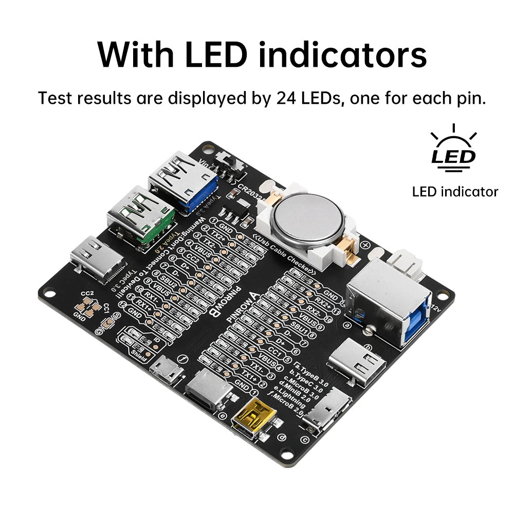 คณะกรรมการตรวจจับสายเคเบิลข้อมูลเครื่องทดสอบสายเคเบิล USB Short Circuit On-Off Switching สําหรับ iOS Android Type-C บอร์ดทดสอบเครื่องมือ