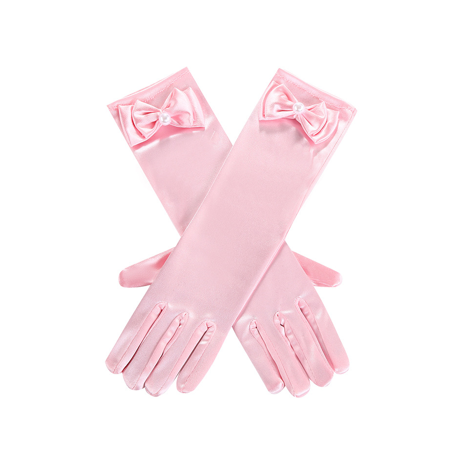 Disney princesa luvas arco pérola luvas cosplay crianças vestir acessórios