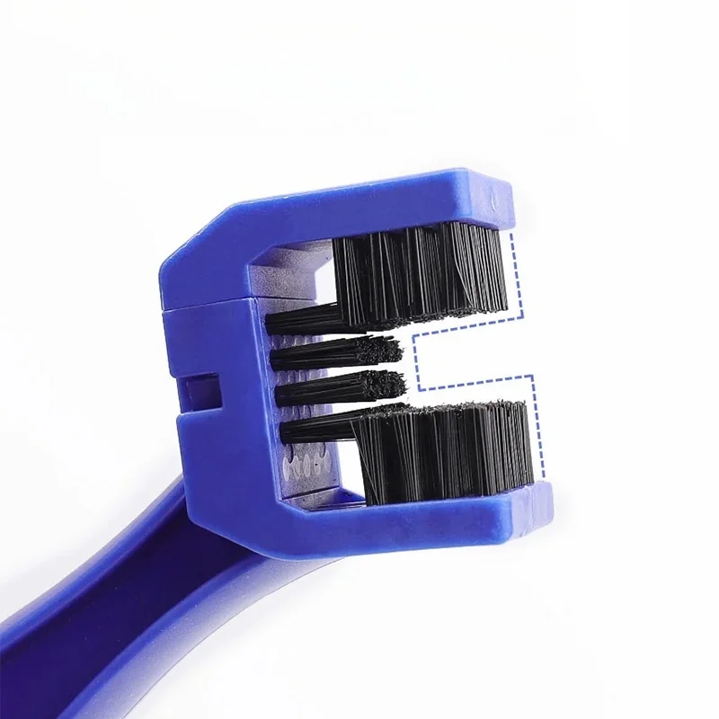 Escova de limpeza de corrente de bicicleta 2 em 1 e kit de toalha de microfibra – Purificador resistente de 3 lados com nylon anticorrosão + lavagem de carro 600GSM