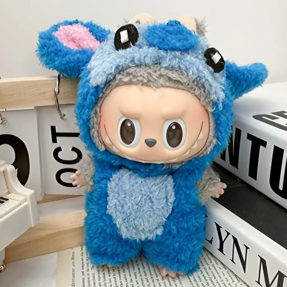 15-17 cm Labubu Puppe Stich Niedliches Set Zubehör Hängezubehör LabubuV1 V2 V3 Geburtstag Kinderspielzeug Geschenk