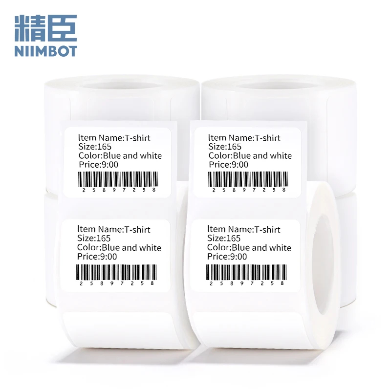 Niimbot B21 B1 B3S Printer Label Paper Roll White Sticker Print Papers Rolls Tear-proof Water Oil-proof Adhesive label sticker