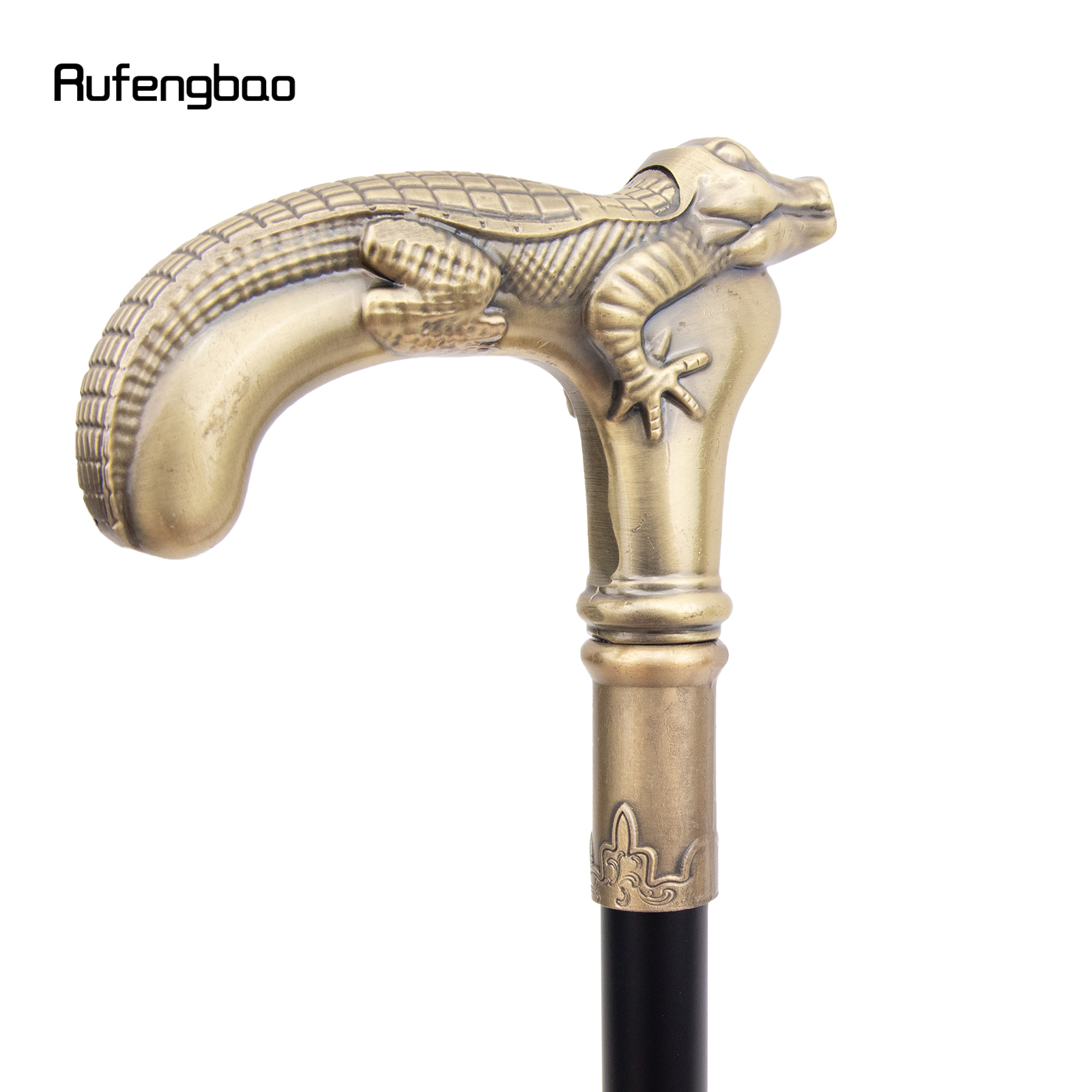 Kupfer Eidechse Gehstock mit versteckter Platte Selbstverteidigung Mode Rohr platte Cosplay Crosier Stick 89cm