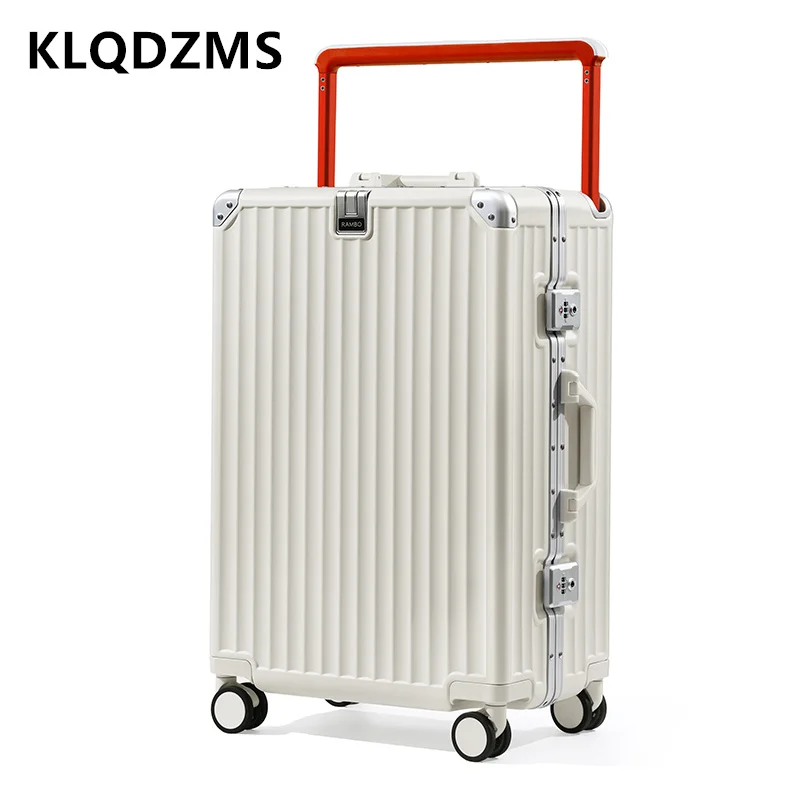 KLQDZMS Travel Luggage 28 Inches Large Capacity Aluminum Frame Trolley Case 20 "ABS + PC Boarding Box 24" Cabin Suitcase