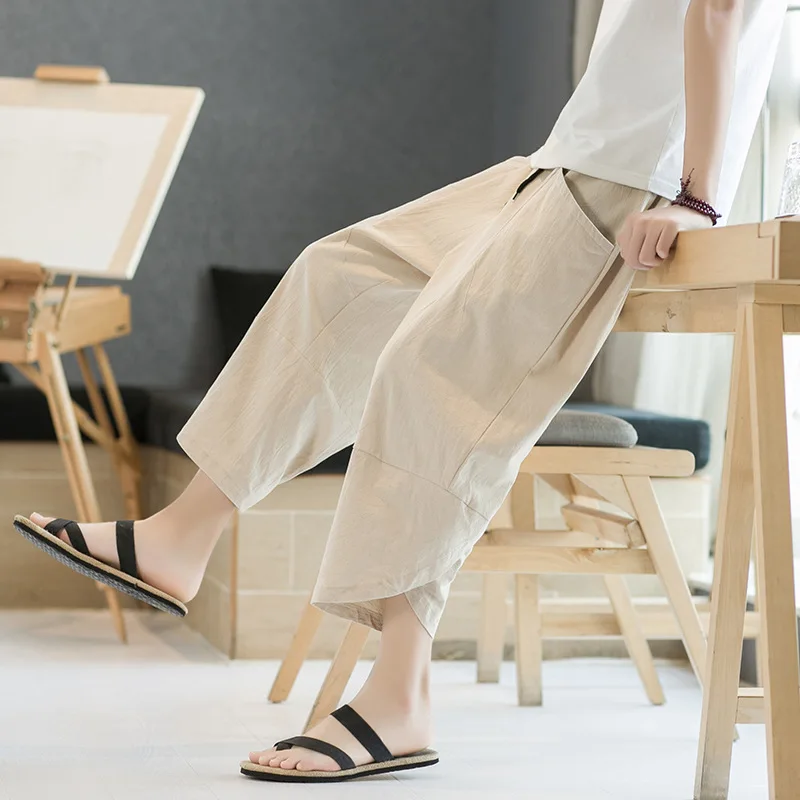 Fgkks 2024 Outdoor-Freizeit hose für Männer Einfarbige Slim-Fit-Neun-Punkt-Hose mit großer Tasche Hochwertige Freizeit hose für Männer