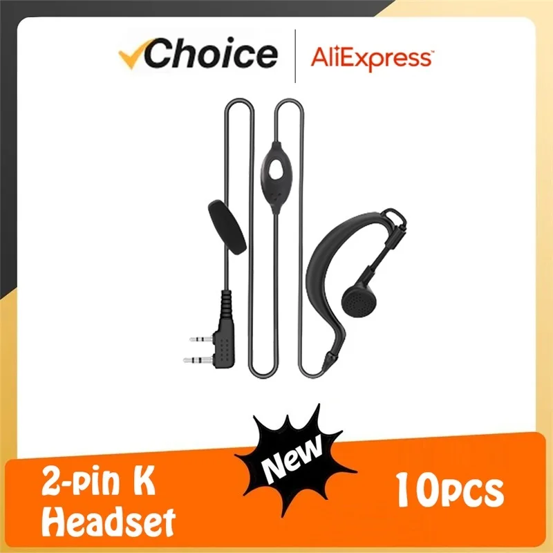 10PCS Walkie Talkie Headset QuanSheng UV-K5 Hörer UV-K6 UV 5R Plus DM-1701 888s DMR Kopfhörer Zwei weg Radio Zubehör