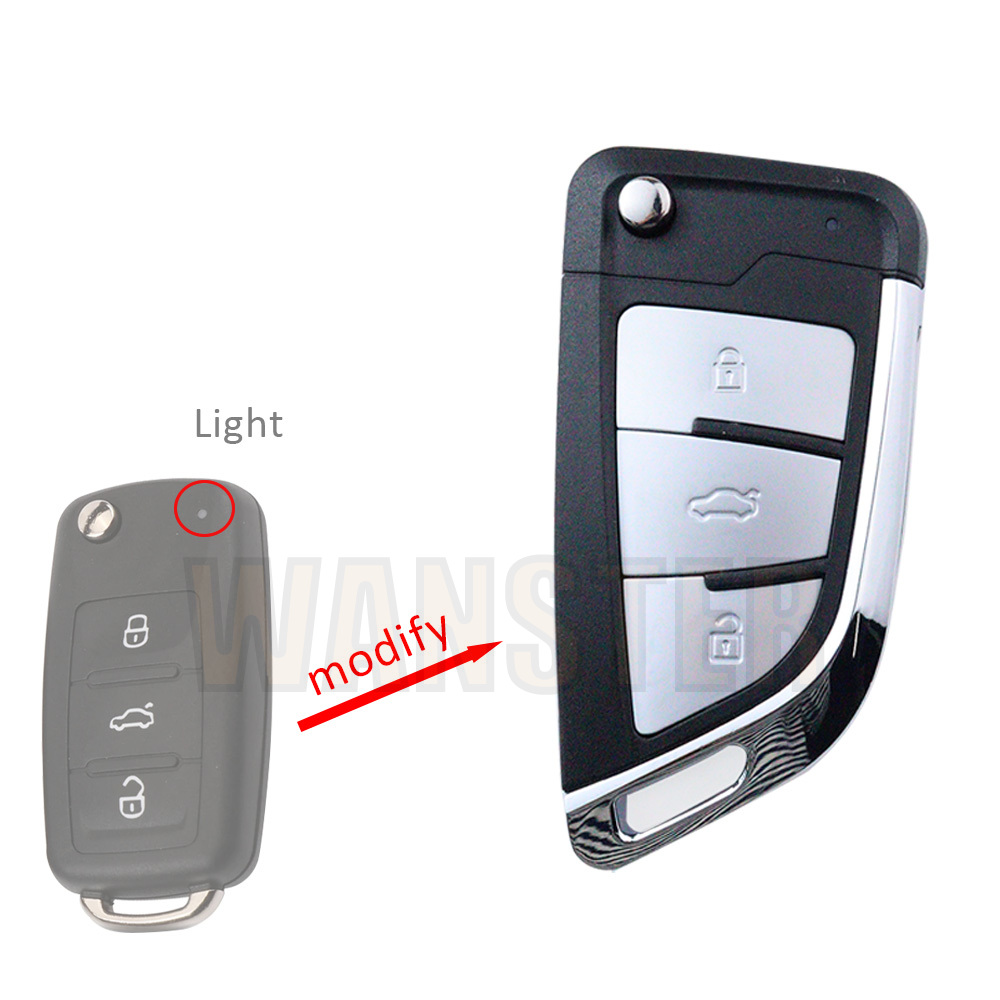 車のキーフォブケースシェルハウジング Vw B5 フォルクスワーゲンビートル/キャディ/パサート/ゴルフ/ジェッタ/ポロ/シロッコ/ティグアン/トゥーラン/シュコダ/シート用