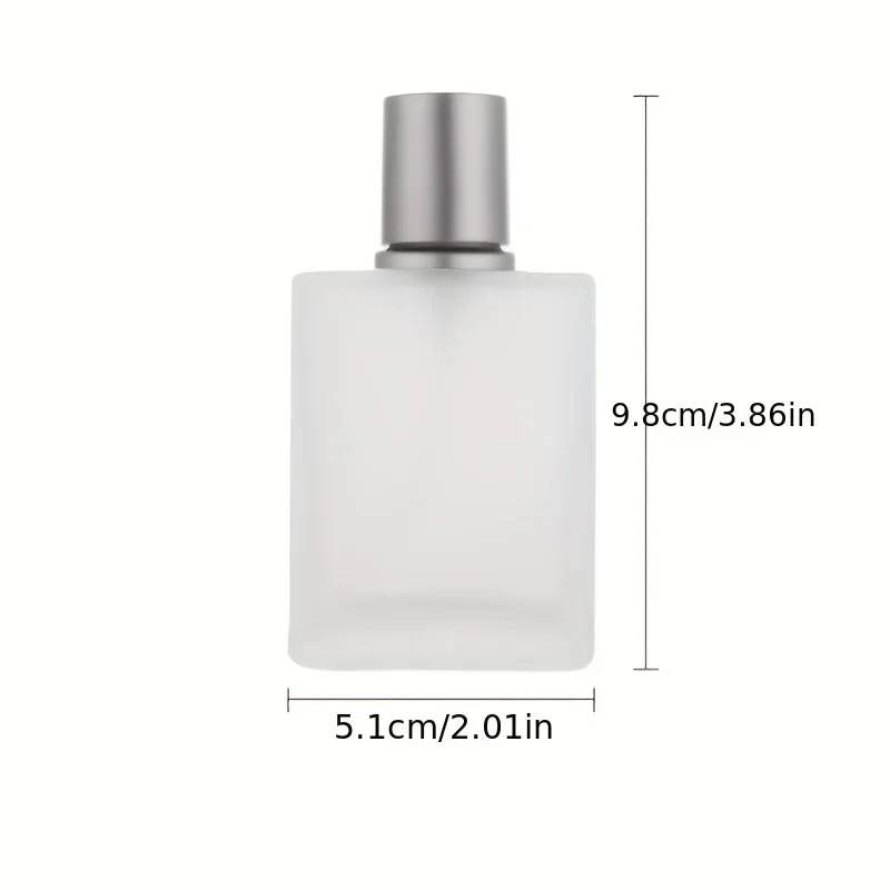 Botella de Perfume de vidrio arenado con tapa de tornillo de 30ml, botella vacía con pulverizador líquido, botella dispensadora de 50ml, maquillaje vacío, niebla fina