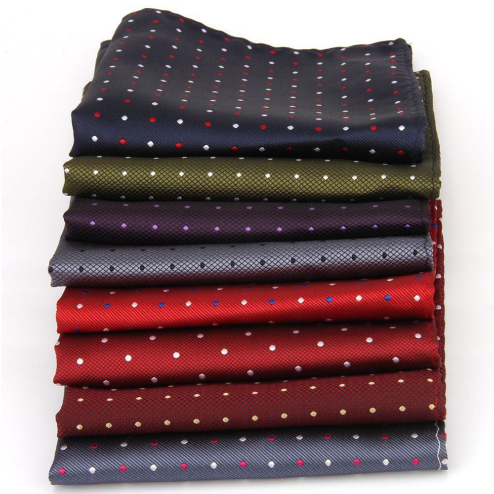 แฟชั่น Polka Dot Paisley Mens Pocket Square โพลีเอสเตอร์ทอ Navy ผ้าเช็ดหน้าอย่างเป็นทางการธุรกิจผ้าพันคอชุด Tie อุปกรณ์เสริม