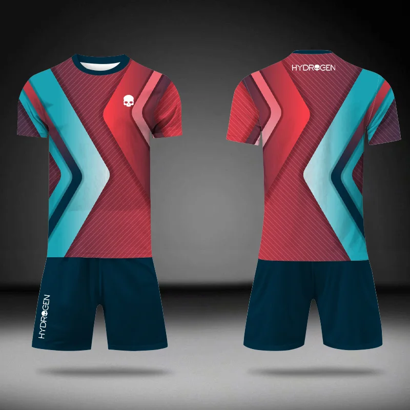 夏メンズ新しい特大ルーズスポーツウェアメンズストライププリントTシャツとショートパンツの2点セットテニスとバスケットボールカジュアルウェア