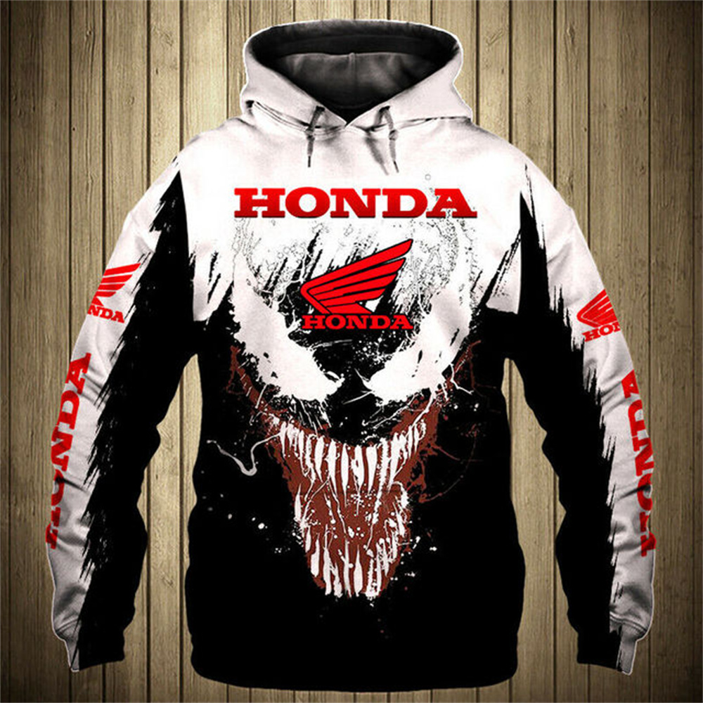 2025 venda imperdível motocicleta Honda impressa em 3D, moletom com capuz de corrida, jaqueta de ciclismo ao ar livre para homens e mulheres primavera e outono