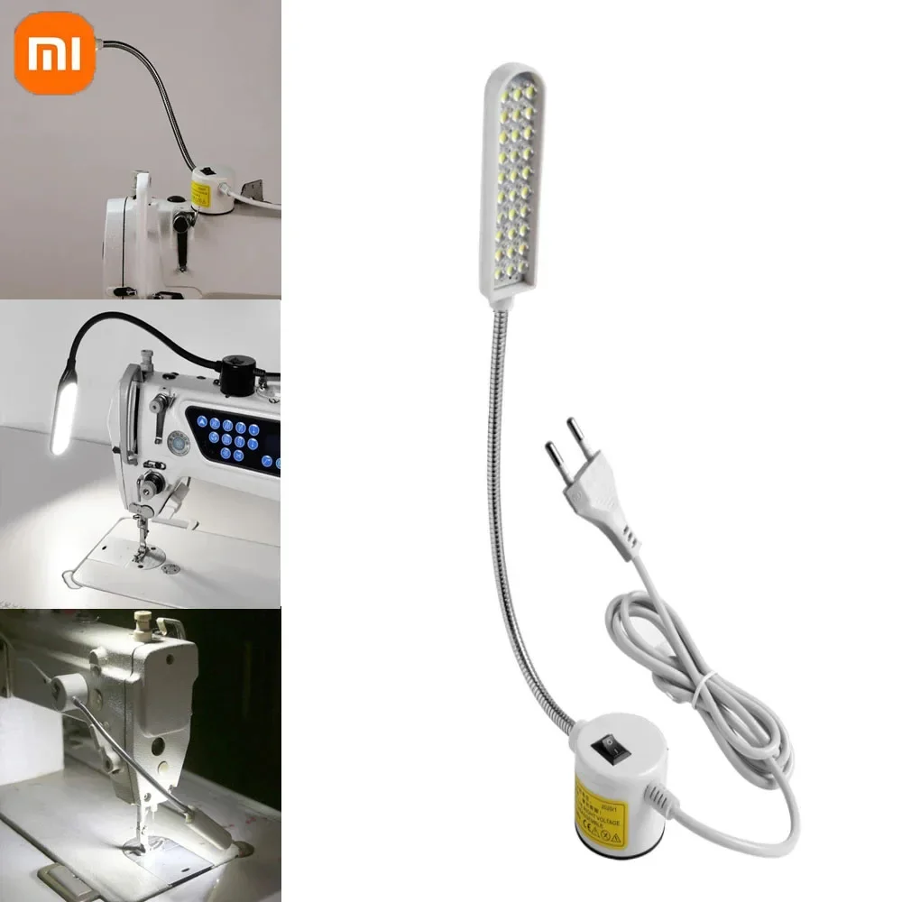 Xiaomi LED-Nähmaschinen-Nachtlicht, 360° flexibel, verstellbare Tischlampe mit Magnetfuß für Heim-Industrieleuchten