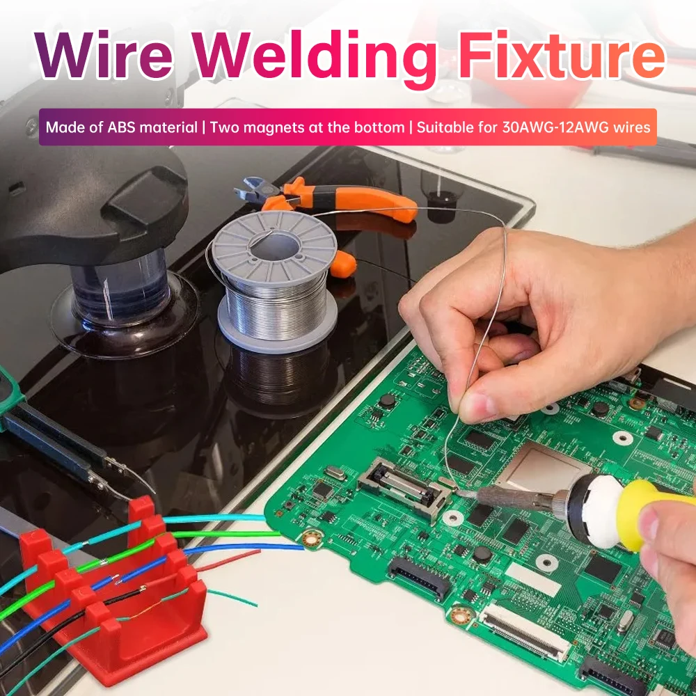 ABS Welding Wire Fixture with Two Large Suction Magnet Bracket Heat-resistant Welding Table Clamp for Motherboard Soldering