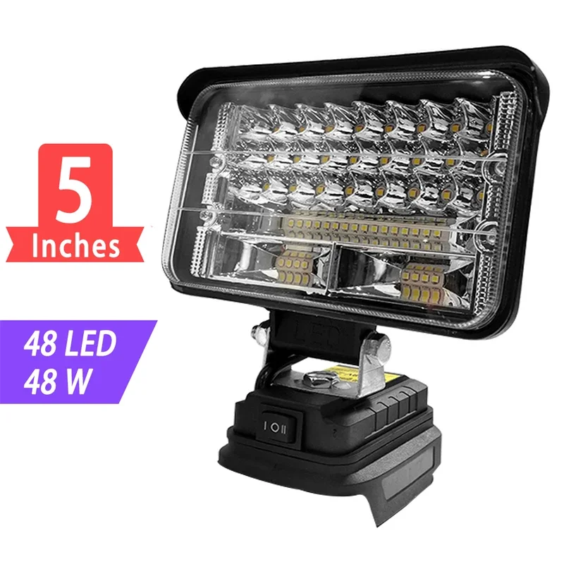 휴대용 무선 LED 조명 스포트라이트, 야외 작업, 낚시, 휴대용 비상 도구, 20V 마키타 배터리에 적합, 3 인치, 4 인치, 5 인치, 8 인치