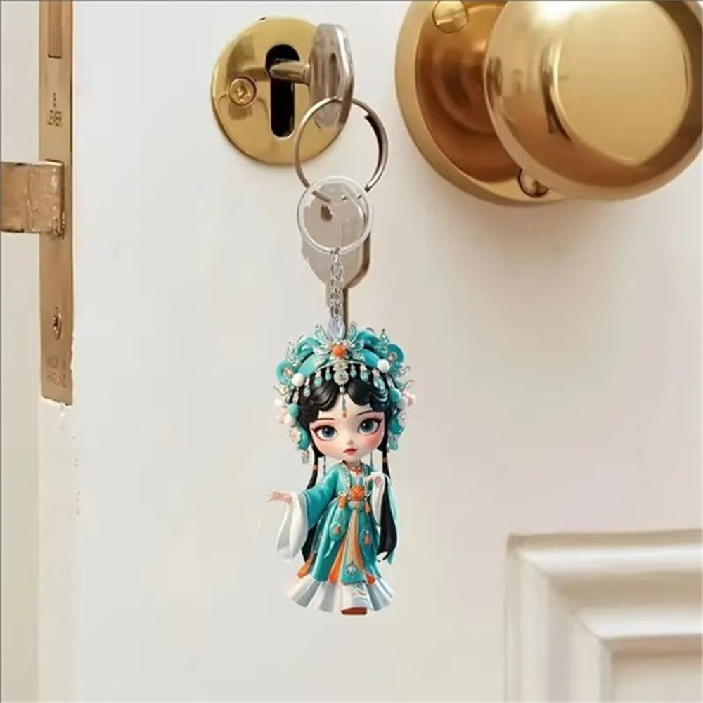 Xiaohuadan pingente de fada acrílico transfronteiriço plano interior espelho retrovisor decoração chaveiro