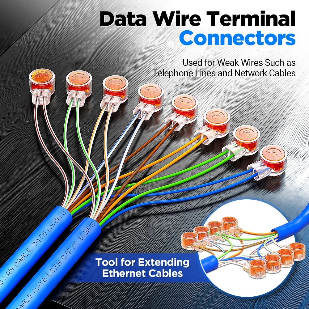 AMPCOM 50/100PCS Rj45 Stecker Crimp Anschluss Terminals K2 Stecker Wasserdichte Anschlüsse K2 Netzwerk Kabel Terminals