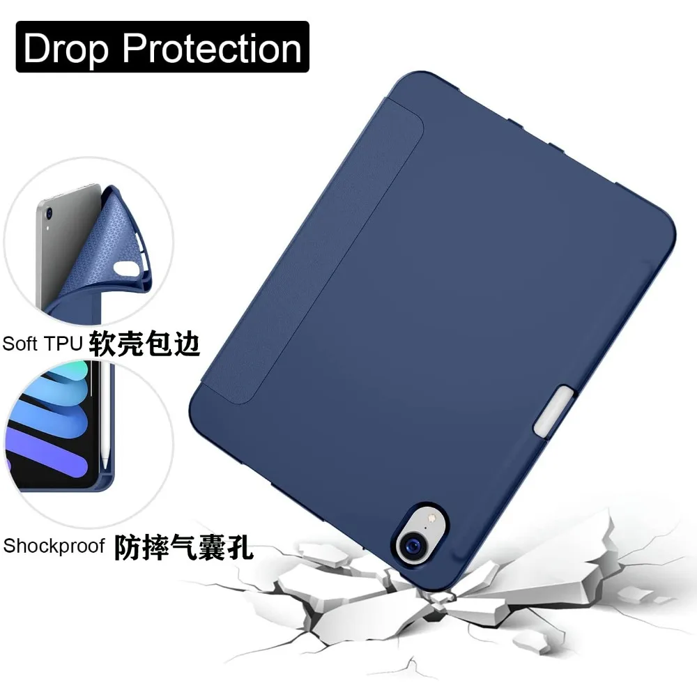 Смарт-чехол для iPad Mini 7 2024 A17 pro 8,3 дюйма Mini 6 2021 8,3 A2567 Чехол-держатель для карандашей 6-го поколения iPad Mini 7-го 6-го поколения