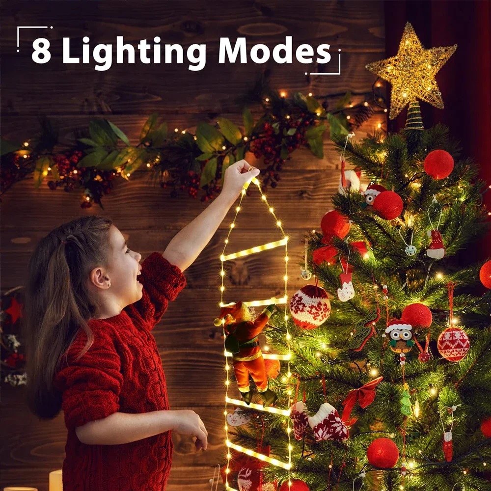 1.7 メートル/3 メートルサンタクロース登山はしご暖かい光クリスマス装飾家庭用屋外庭クリスマスツリー飾り新年ギフト