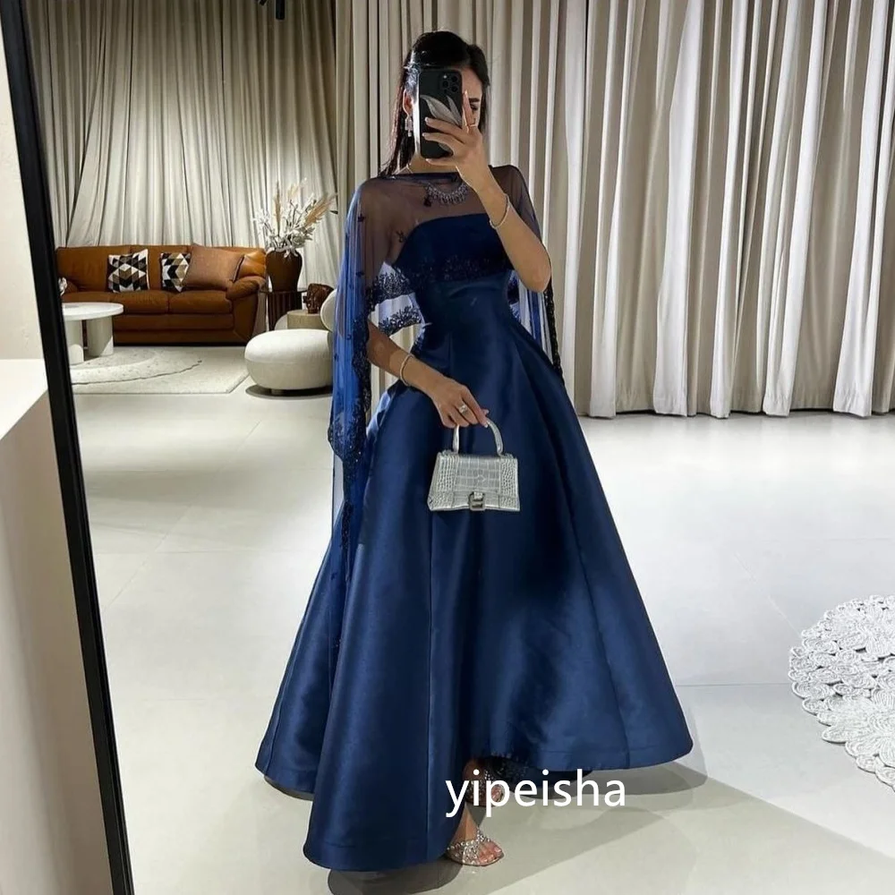 Personalizado estilo moderno a linha o-pescoço midi vestidos de baile pastrol unisex estilo chinês formal casual simples retro moda