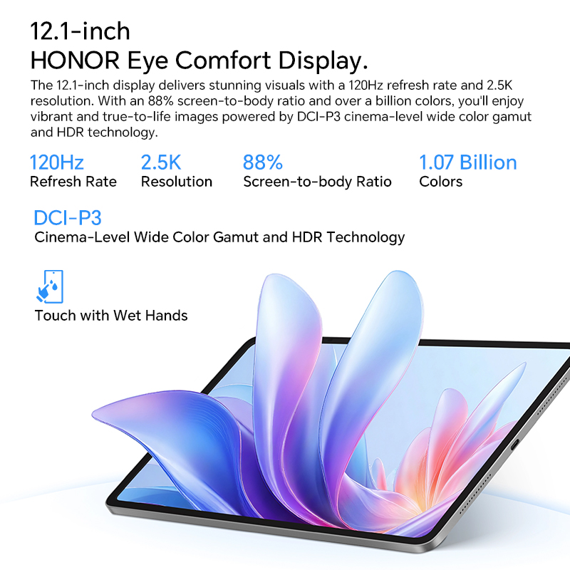 2025 nuevo HONOR Pad 10 versión Global 12,1 ''WIFI 2,5 K HONOR pantalla cómoda ocular 10100mAh batería de altadense de energía MagicOS 9,0