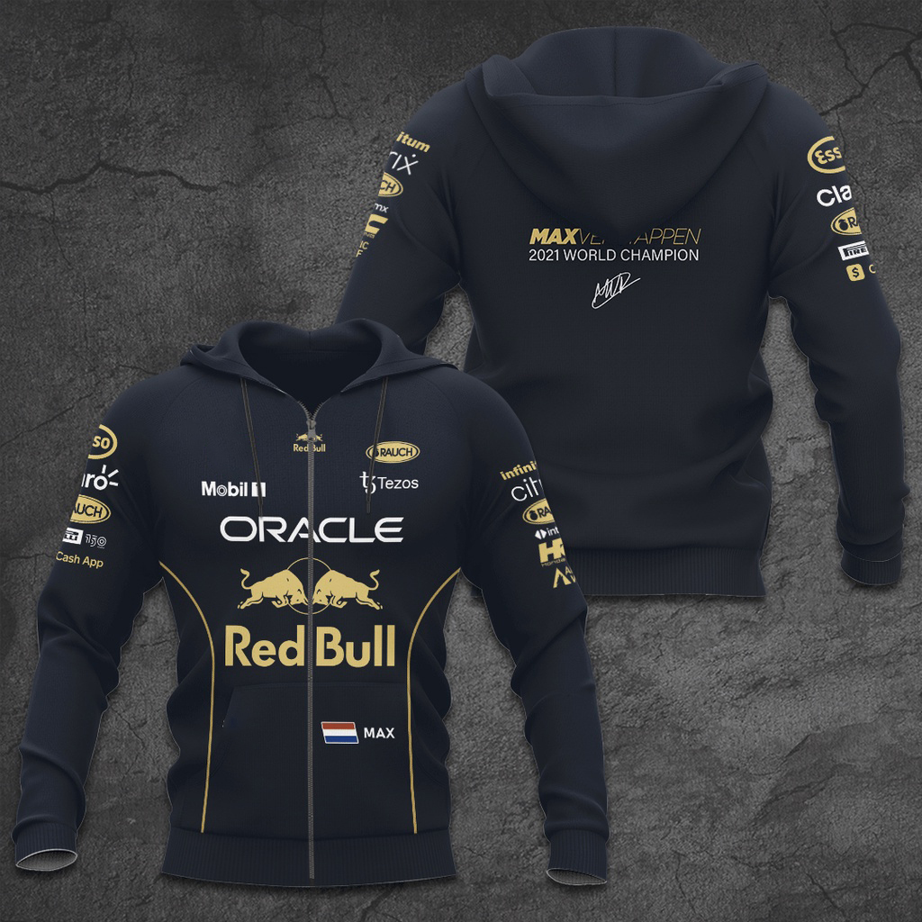 Nouveau Red Bull sweat à capuche zippé 3D imprimé cyclisme moto vêtements de sport pour hommes en plein air Red Bull Racing sweat à capuche veste pour hommes