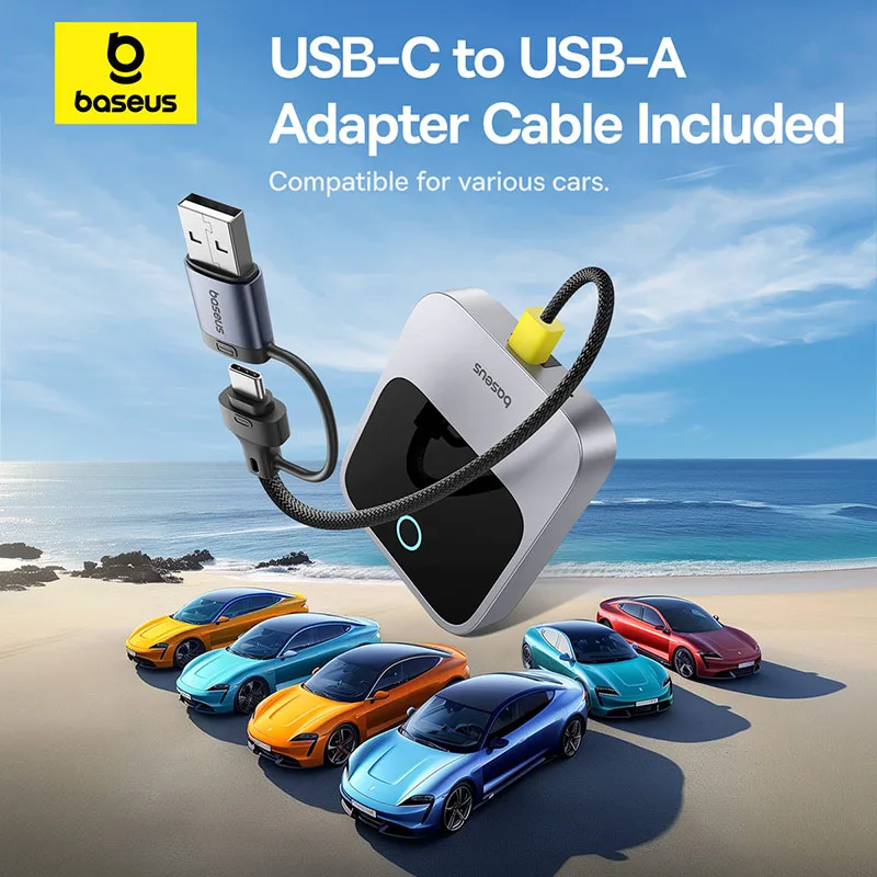Baseus Wireless CarPlay Wired to Wireless CarPlay Adapter Auto Connect Car Intelligent Systems Plug&Play Bluetooth Smart CarPlay