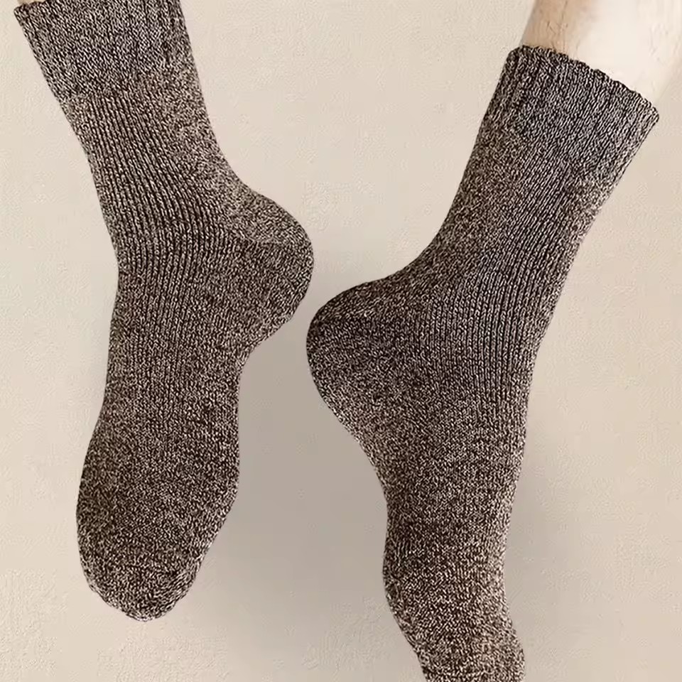 3 pares de calcetines de lana de invierno para hombre súper gruesos cálidos de alta calidad Harajuku Retro nieve Casual anticongelante calcetines de Cachemira para hombre