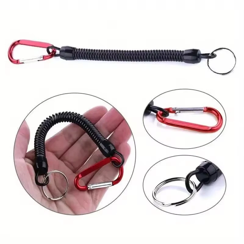 22cm prático pesca pendurado corda extensível mão corda extensível primavera escalada fivela corda de pesca ferramenta de pesca