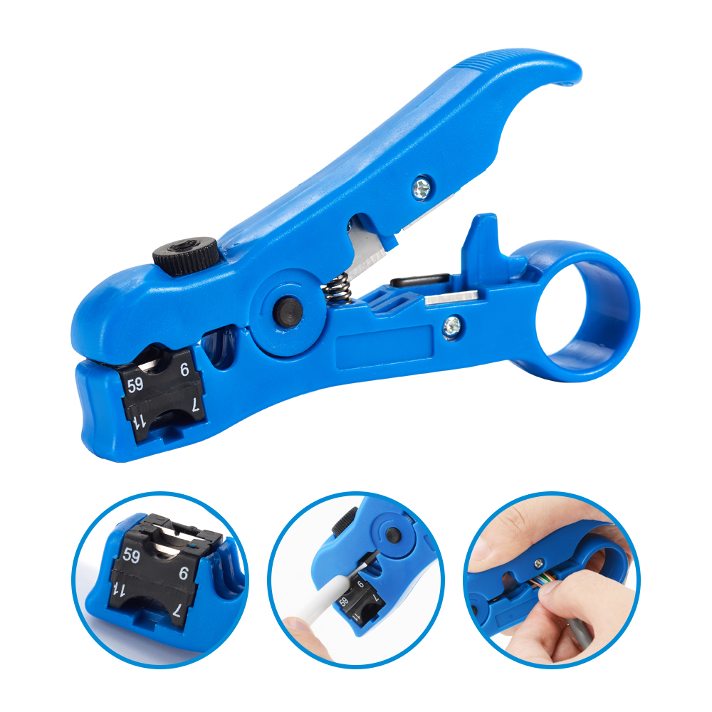 Alicates de engarzado RJ45, cortador pelador de paso para conector Modular Cat7 Cat6 Cat5e 8P8C, herramienta de cable todo en uno Ethernet