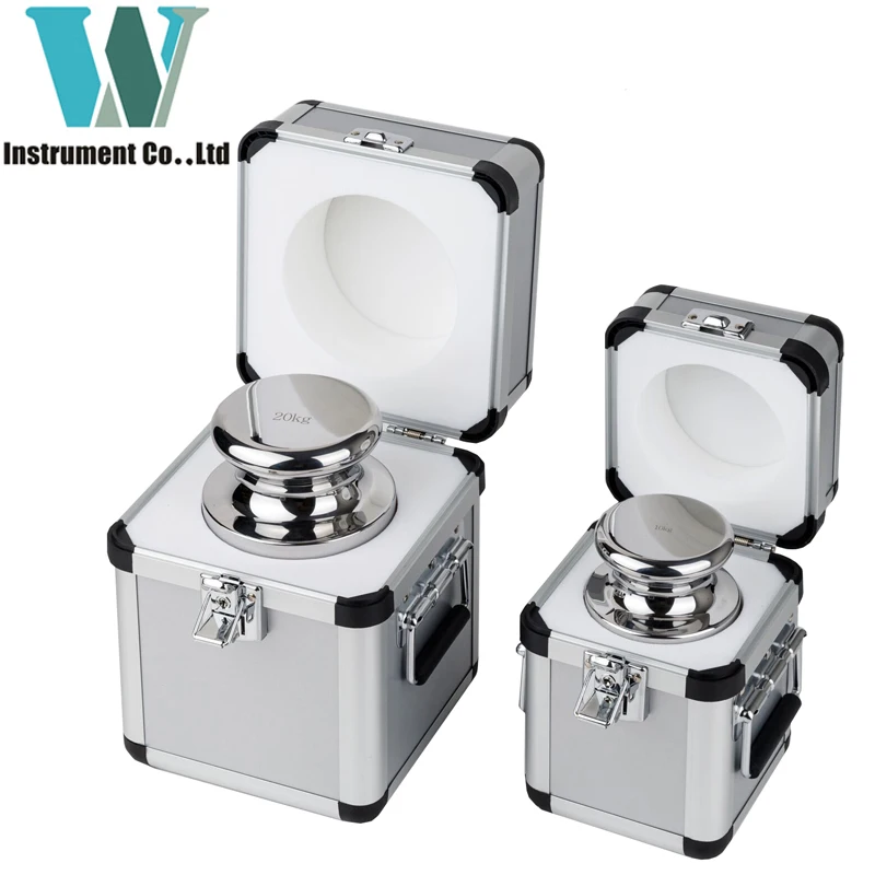 Berat Baja Tahan Karat 20KG E1 E2 F1 F2 M1 Kelas OIML dengan Bobot Kalibrasi Pengujian Casing Aluminium untuk Skala