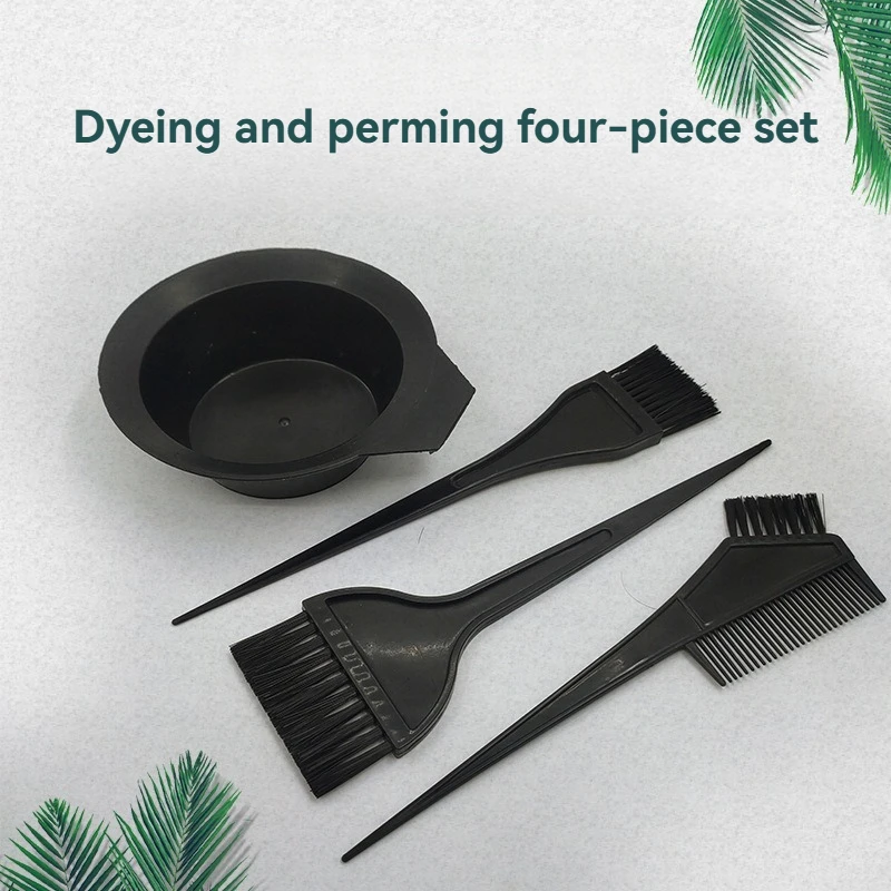 4 pçs conjunto kit de tingimento de cabelo cor de cabelo tigela mexendo escova para coloração de cabelo branqueamento diy salão de beleza casa ferramentas de tintura de cabelo