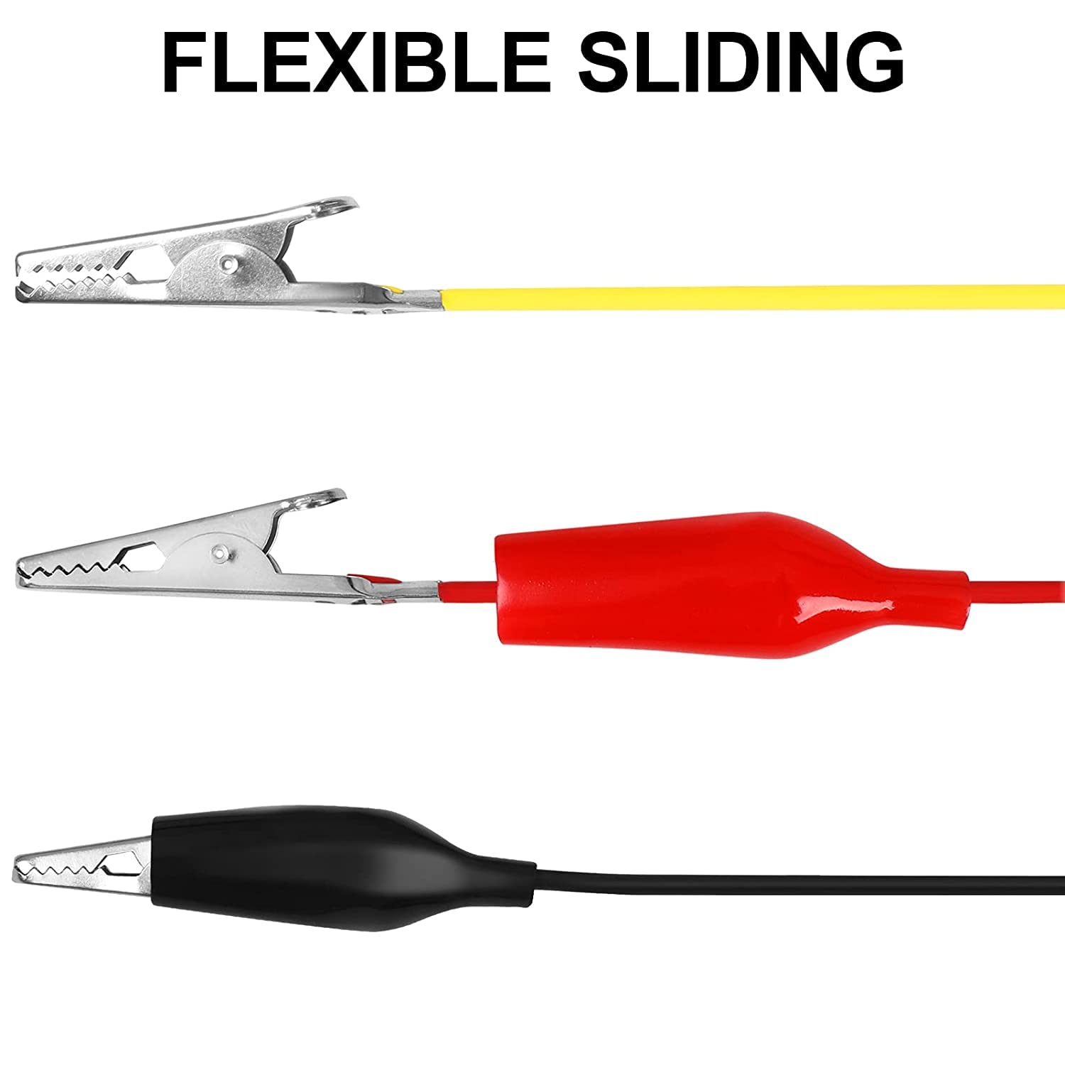 10 Uds. Clip de cocodrilo de 50cm, Clips de cocodrilo de doble punta, Clip de Cable de prueba para pruebas eléctricas, conexión de circuito