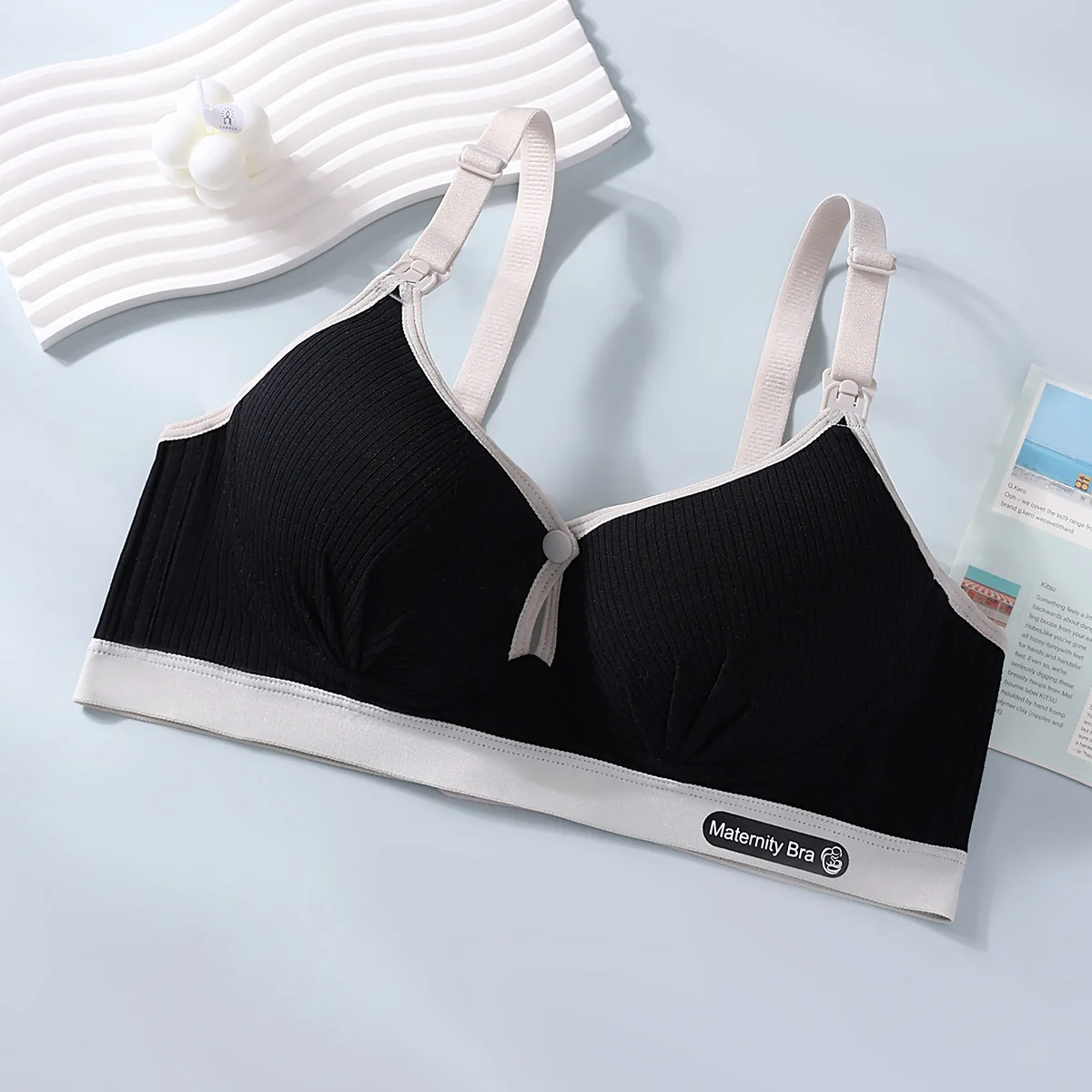 Sutiã de enfermagem respirável sem costura feminino para todas as estações push-up puro algodão sem underwire pijamas para grávidas