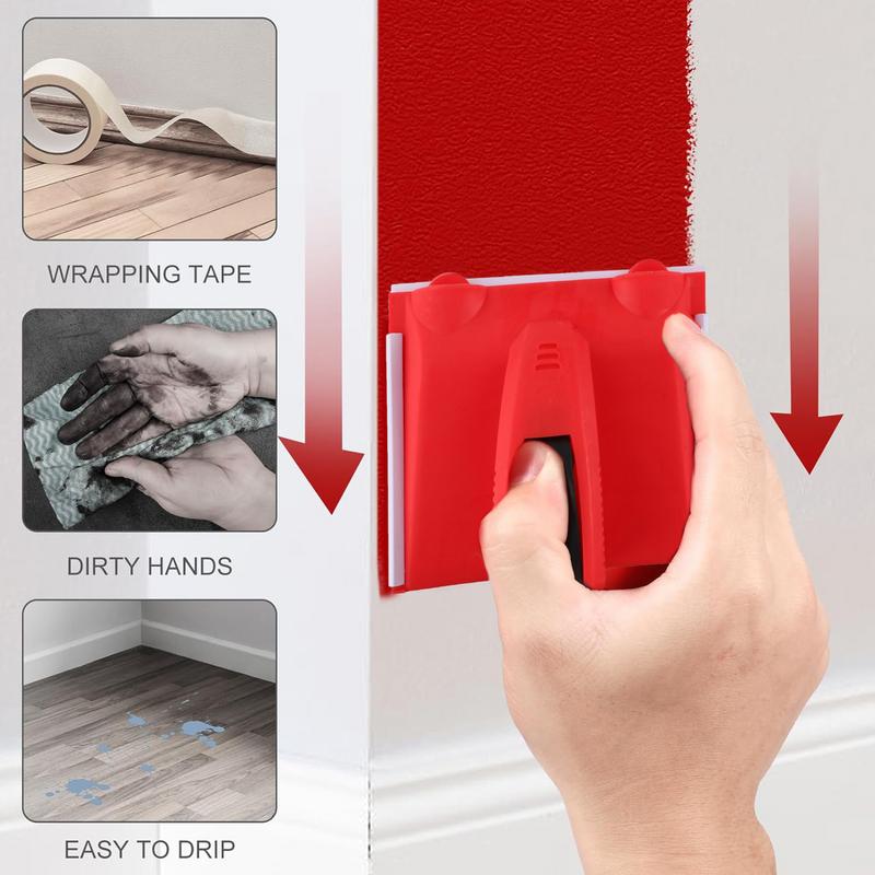 4pcs Paint Edger เครื่องมือมุมขนาดเล็กจิตรกรรมเครื่องมือขอบจิตรกร Touch-up Pad ปฏิบัติสีตัดขอบเครื่องมือ