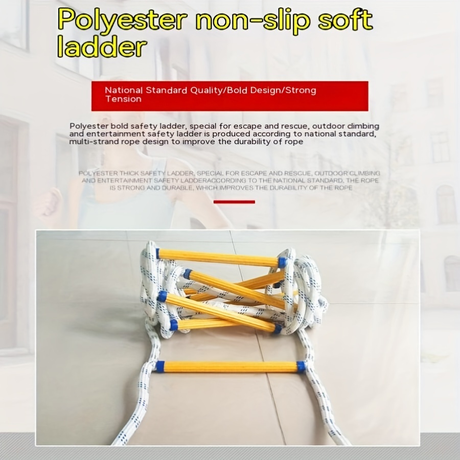 5Meters Fire Escape Ladder Anti-skid Rescue Rope Emergency Work Safety Response Self-rescue Lifesaving Rock Climbing Escape