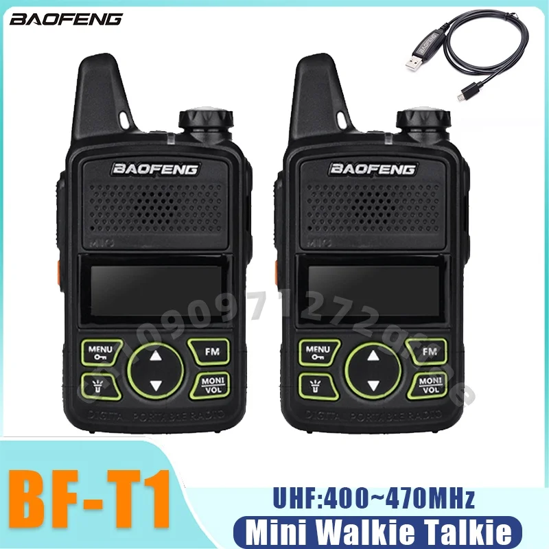 Baofeng Mini Walkie Talkie BF-T1 UHF 400-470MHz Portable 5W Two Way Radio1500mAh 20CH Transceiver Walkie Talkie For Kids Gifts