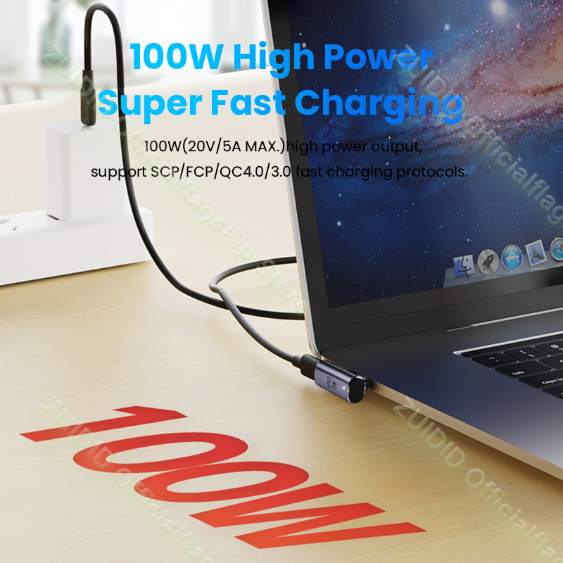 USB4.0 Thunderbolt3 Từ Adapter USB C Sang Type C 40Gbps 100W Sạc Nhanh Nam Châm Đổi 8K @ 60Hz USB Type C