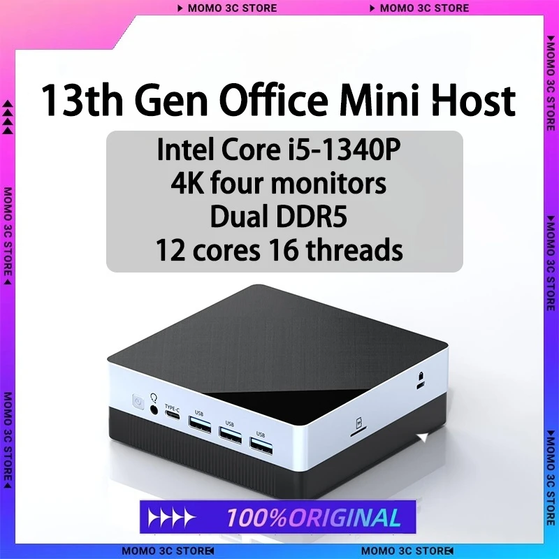 13a generazione Core i5-1340P Mini Host Pc Ddr5 Wifi Ufficio Piccolo Host Stock Trading Computer multi-schermo