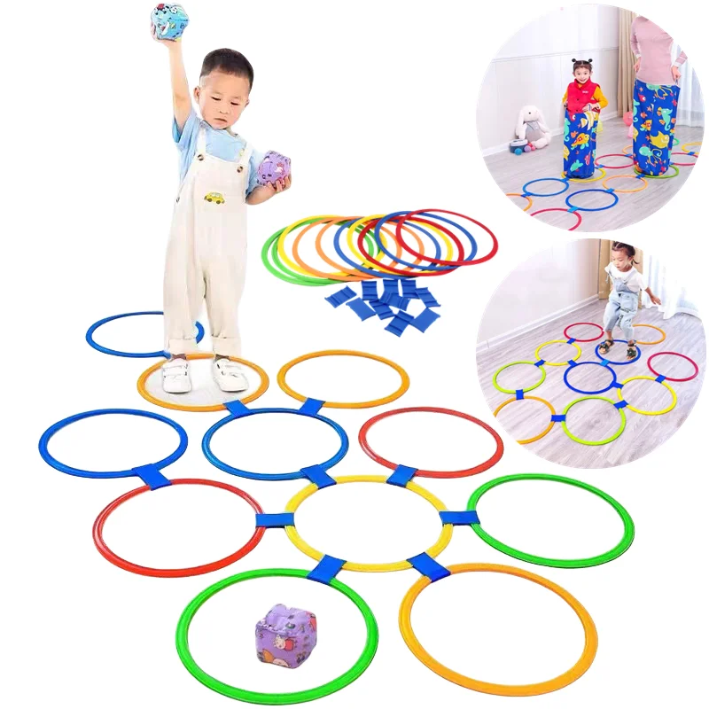 Rejilla de salto para niños, juego al aire libre, juguetes interactivos para padres e hijos, material didáctico de educación temprana para guardería, círculo de entrenamiento sensorial