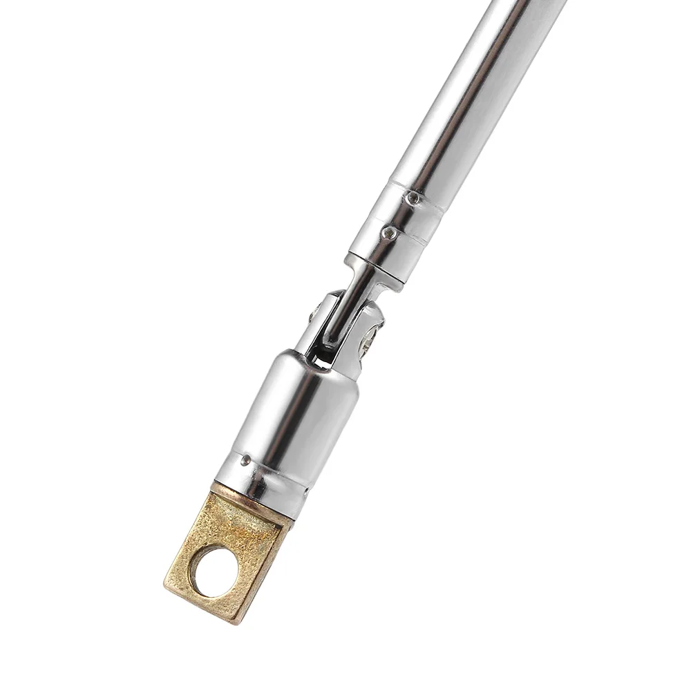 Telescopic FM Radio Antenna 4 Sections Chromium-plating Copper Antenna 360° Rotatable AM FM Radio Universal Antenna 45-450MHZ