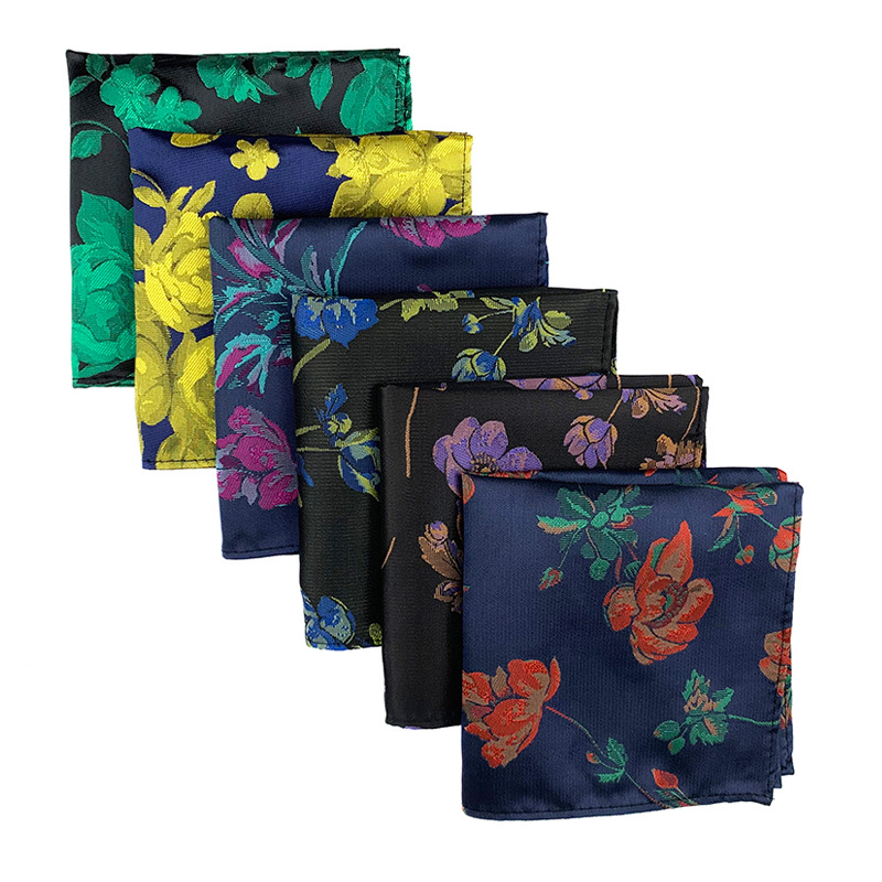 Mouchoir de poche pour hommes, serviette populaire, carré, fleur, rayure, carré, luxe