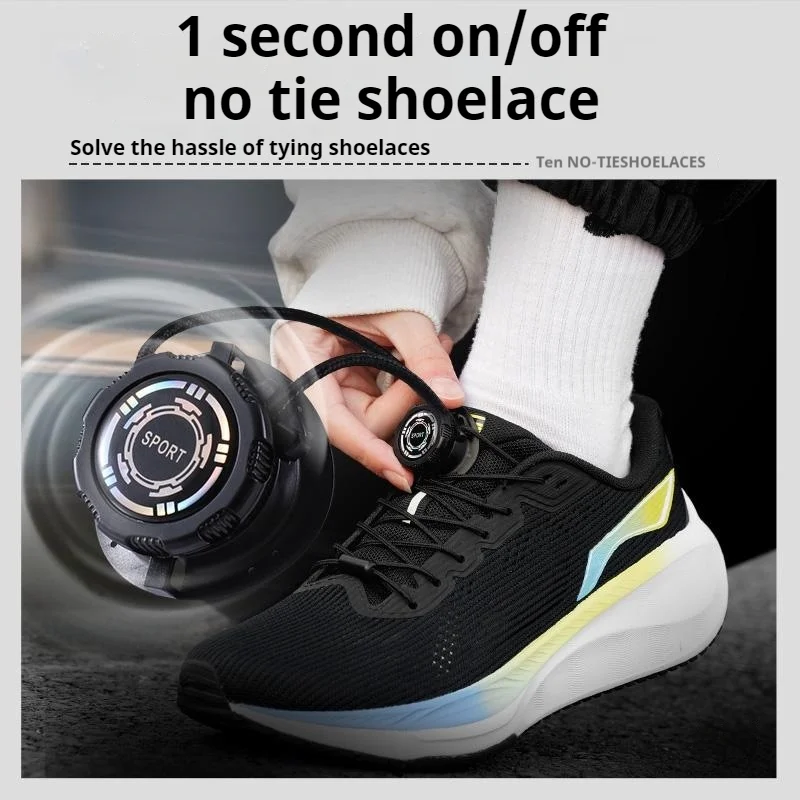 Cordones automáticos sin corbatas, instalación de cordones con hebilla giratoria simple, cuerda gruesa, zapatillas de tenis, cordones, accesorios para zapatos, 1 par