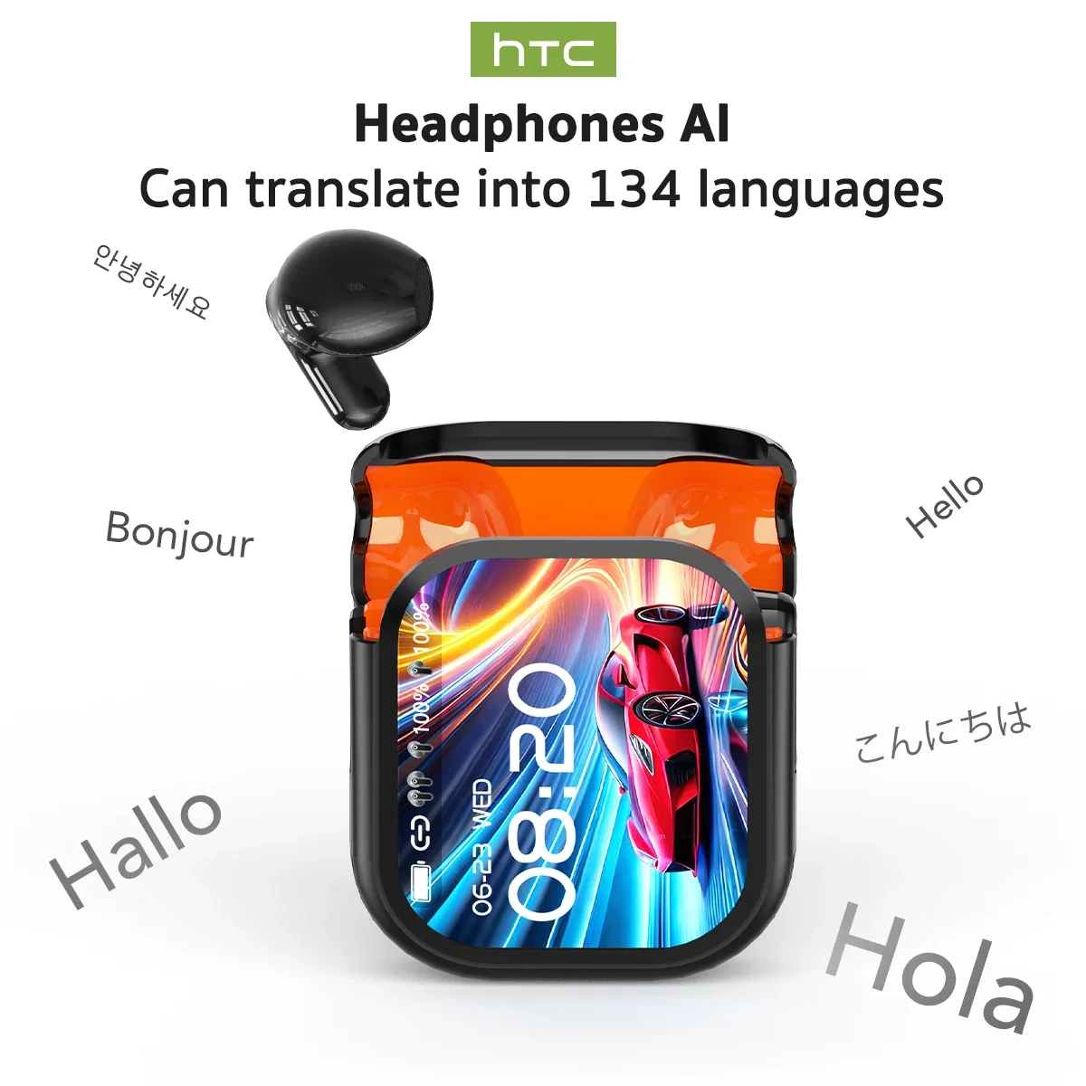 [Экран Ultra HD] Наушники HTC NE20 Bluetooth V6 TWS Спортивные беспроводные наушники AI-переводчик Наушники-вкладыши с микрофоном с шумоподавлением