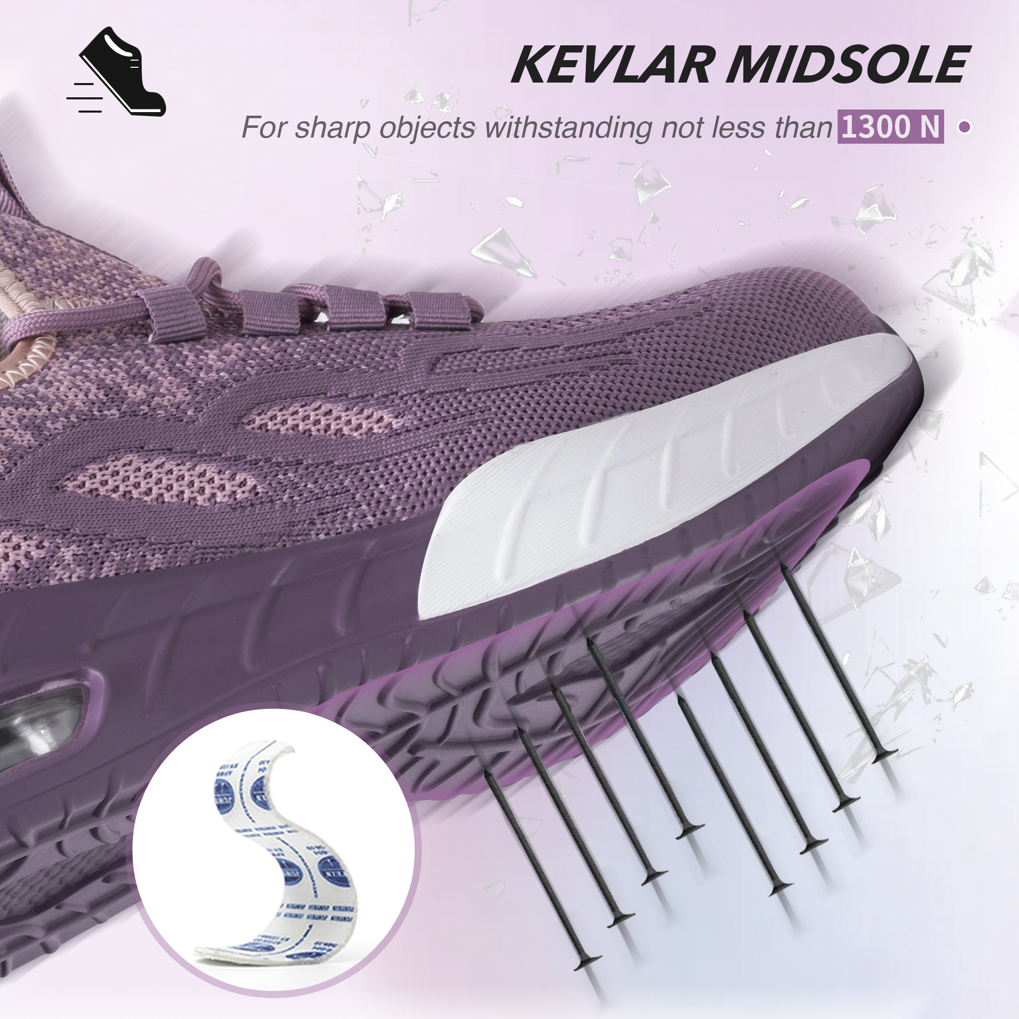 Zapatos de seguridad para mujer, botas de seguridad para el trabajo, transpirables, con punta de acero, a prueba de perforaciones, zapatillas deportivas para el trabajo, botas de seguridad para construcción