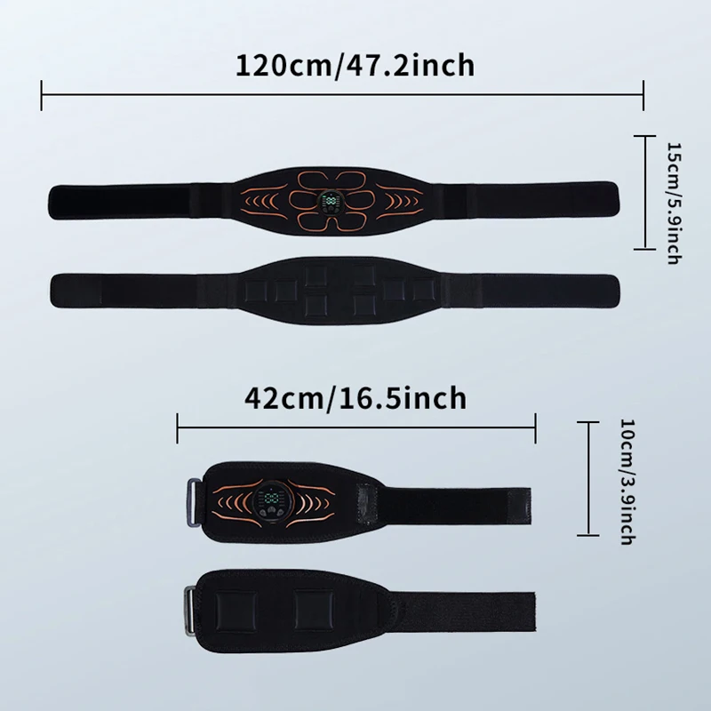 腹部調色ベルト EMS 筋肉刺激装置腹筋トレーナー筋肉トナー USB 充電ボディシェイピング痩身減量腕バック