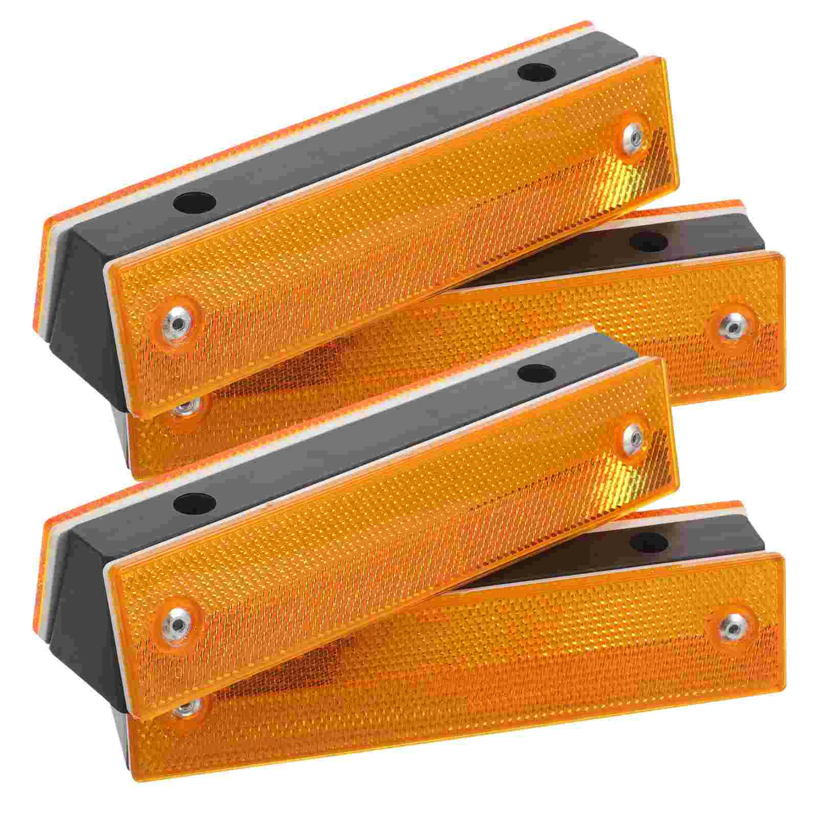 4 Pcs Double Sided Rectangular Reflective Markers Long Shape Outline Road Indicators Driveway Pavement Markers Reflectors