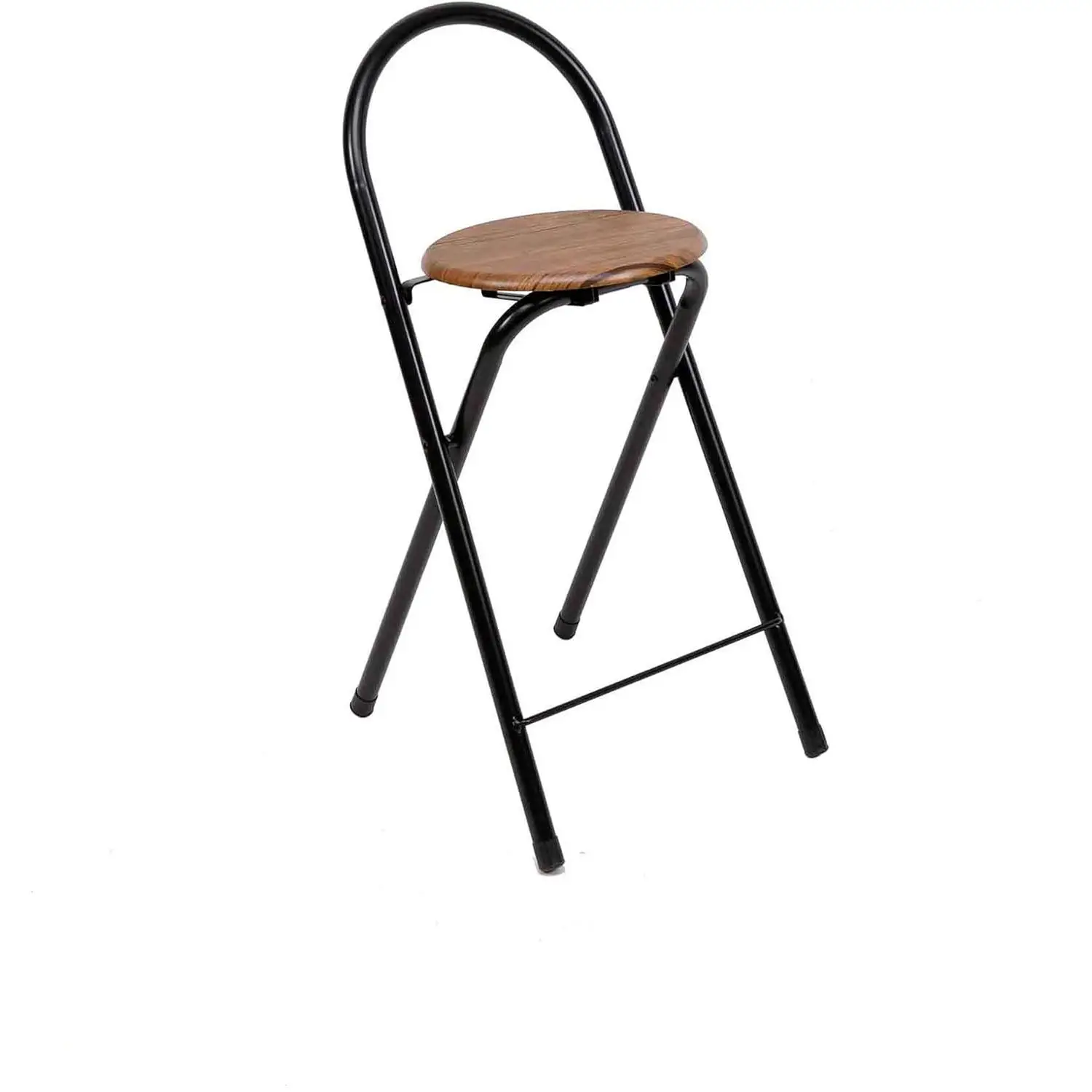 ARISE SHOP - banco dobrável com encosto - cadeira dobrável em metal e madeira - Ideal para cozinha, terraço ou jardim (alto. 80 cm x comprimento. 40 cm-preto)