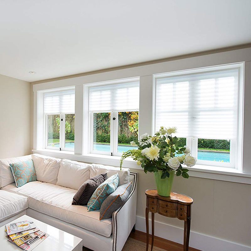 Simples plissado janela tons auto-adesivo não tecido semi-sombreamento cortinas sala de estar quarto banheiro decorações para casa